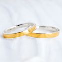 Aliança de Noivado Casamento Revestida em Ouro 3mm Reta Bahamas - Par