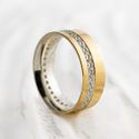 Aliança de Noivado Casamento Revestida em Ouro 5mm Friso Diamantada Cravejada Charlote - Unidade