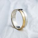 Aliança de Noivado Casamento Revestida em Ouro 6mm Friso Mister - Unidade