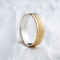 Aliança de Noivado Casamento Revestida em Ouro 6mm Diamantado Roma - Unidade
