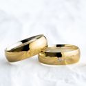 Aliança de Noivado Casamento Revestida em Ouro 6mm Abaulada Classic - Par