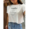 Camiseta Cropped Paradise Feelings Branco Colcci