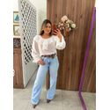 Calça Wide Leg Jeans Nxo