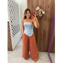 Calça Pantalona Madalena Telha
