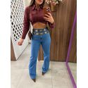 Calça Reta Jeans Médio