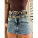Saia Curta Jeans Bastille Dirty Wash Alcance
