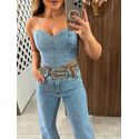 Top Jeans Tomara que Caia Brilhos