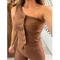 Blusa Ombro Só Jeans Marrom Nxo 
