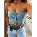 Top Jeans Claro Corset Nxo