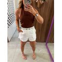 Short Em Linho Encurtado Off White Colcci
