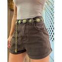 Short Mom Barra a Fio Marrom Coffee Alcance 