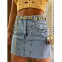 Saia Jeans Costuras 