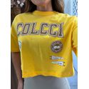 Camiseta Cropped Com Estampa Amarela Colcci 