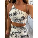 Top Estampado Justo Uma Alça Riviera Colcci
