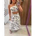 Saia Estampada Midi Riviera Colcci