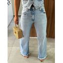 Calça Wide Leg Jeans Barra a Fio