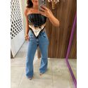 Calça Wide Leg Jeans Médio