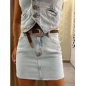 Saia Jeans Claro Curta Emily