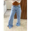 Calça Jeans Wide Leg Fenda Nxo