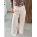 Calça Wide Leg Alfaiataria Camila Creme