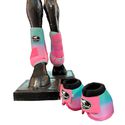 Kit Simples Boots Horse Boleteira Dianteira e Cloche Degradê - TURQUESA/PINK