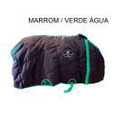 Capa de Frio Boots Horse Forrada Simples - Marrom / Verde Água