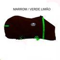 Capa de Frio Boots Horse Forrada Simples - Marrom / Verde Limão