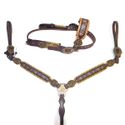 Conjunto Cabeçada Peiteira Vitton Tento Dourado - Master Selas