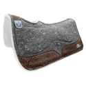 Manta Pro Flex Slim Lã Tambor Feltro - Cinza- Couro Dark - Coffe - Bordado Floral - Boots Horse