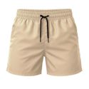 Short Moda Praia Tactel Leve Bege Liso