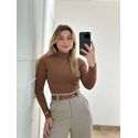 Body Poliamida Gola Marrom