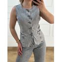 Colete Jeans Cinza