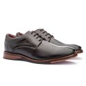 Sapato Masculino Derby Sola De Couro com Borracha Absolut Preto