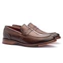 Sapato Masculino Loafer Sola De Couro com Borracha Look Cacau