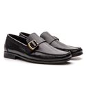 Mocassim Em Couro Absolut Preto Sola de Borracha