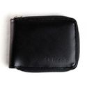 Carteira Masculina Ziper Fasolo Couro Preto Liso H014 Ref. 0967.09901 