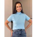 T-SHIRT GOLA ALTA AZUL