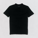 POLO TRICOT LEVE JAQUARD PRETO