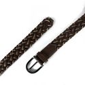 CINTO COURO TRESSE CORDA BEGE MARROM 4CM RHOUKER