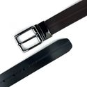 CINTO SOCIAL COURO DUPLA FACE PRETO E MARROM 3 CM RHOUKER