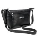 Bolsa Feminina Transversal Pequena em Couro Legitimo Preta