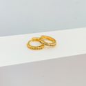 Argola Click Cravejada Zirconia Cristal Banhada a Ouro 18k