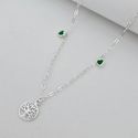 Choker Coração Verde e Arvore da Vida 2,5Gr Prata 925