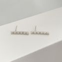 Brinco Palito Pequeno com Zirconia Prata 925