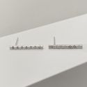 Brinco Palito Grande com Zirconia Prata 925