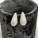 Brinco Gota Media Cravejada Zirconia Prata 925