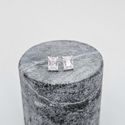 Brinco Retagular Zirconia Cristal Prata 925