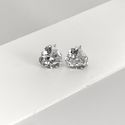 Brinco Coraçao com Zirconia Cristal 8x8mm Prata 925