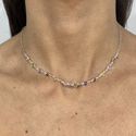 Choker Coraçao Zirconia Colorida 3,3gr Prata 925