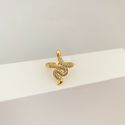 Anel Cobra Zirconia Banhado Ouro 18k